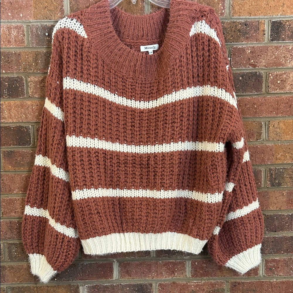 Miracle Brown and Cream Striped Sweater